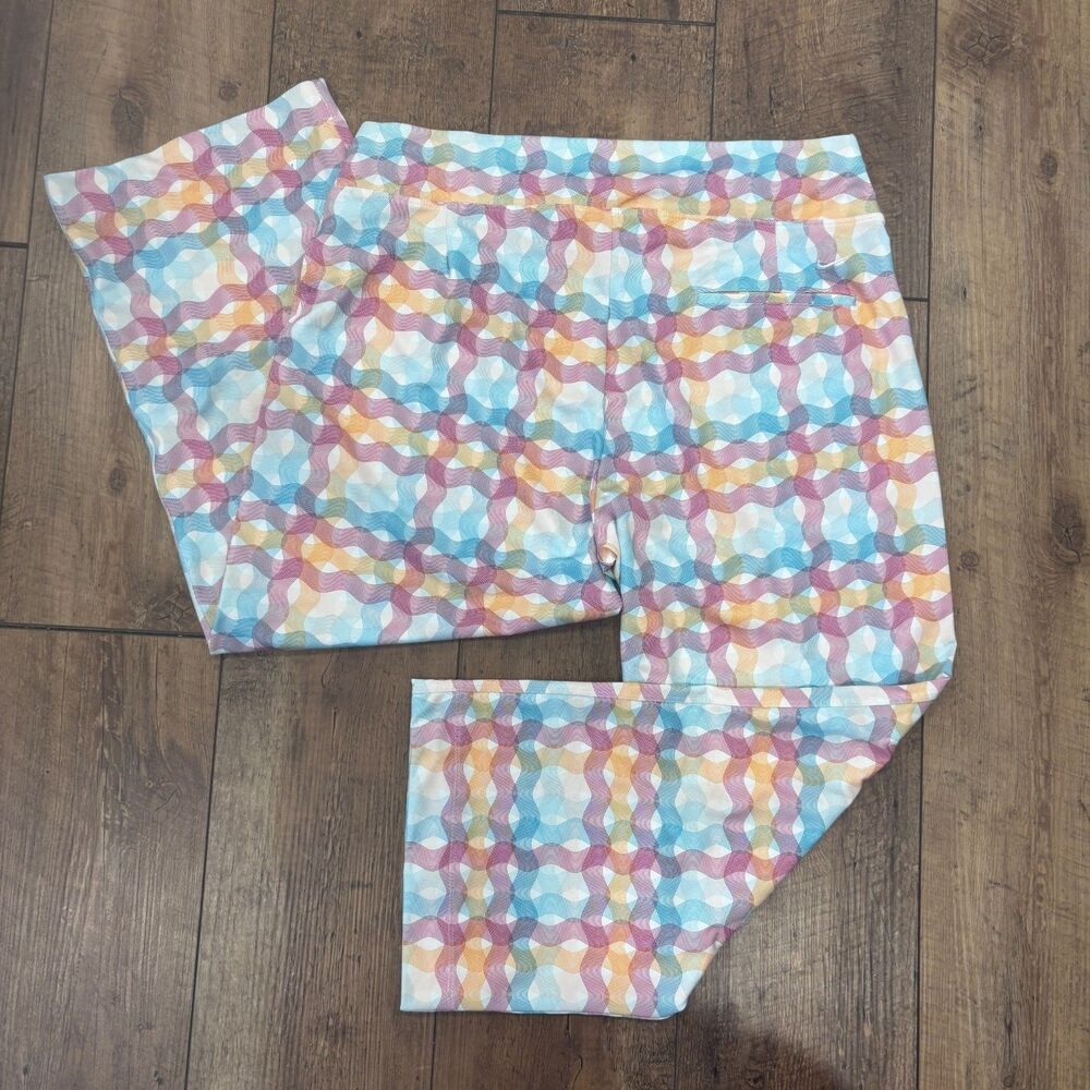 NIKE GOLF Multicolor Swirly Print Pull on Stretch Golf Pants Capri FitDry Large - Picture 5 of 11